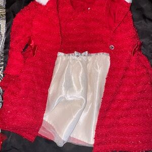 Elegant Red and White Toddler Sweater